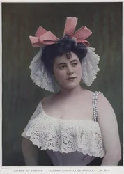 Mademoiselle Torri, französische Schauspielerin und Sängerin, koloriertes Foto